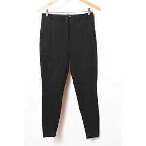 MM LAFLEUR Black Tapered Leg Trouser Pants Stretchy Waist Sz 8 Classic Pockets